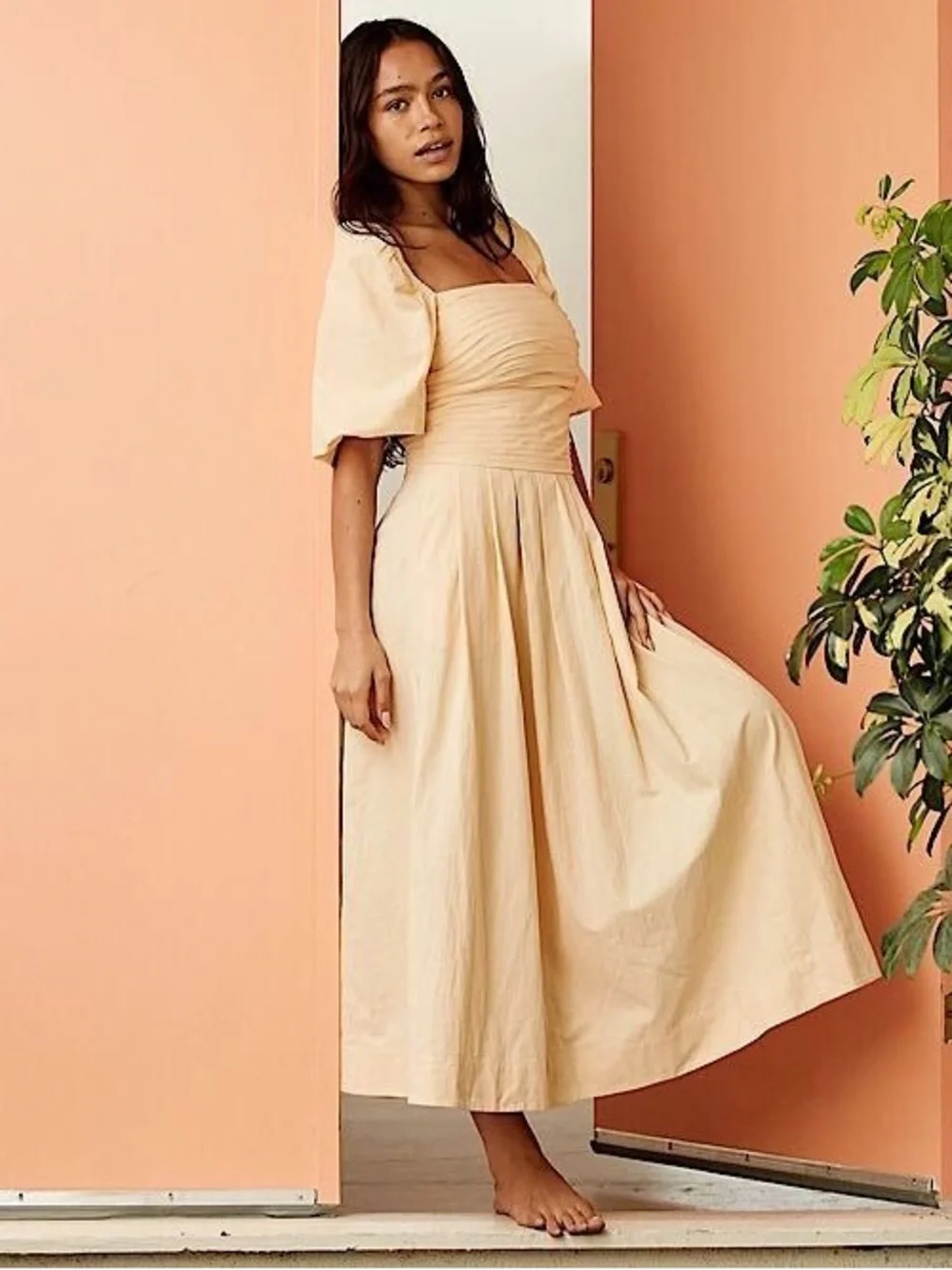 Free People Ain’t She a Beaut Dress in peach